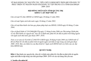 Nghị quyết 18/2008/NQ-HĐND nguyên tắc tiêu chí định mức phân bổ vốn đầu tư phát triển Quảng Trị