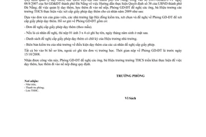 Công văn 876/GD-ĐT-TK cấp giấy phép dạy thêm