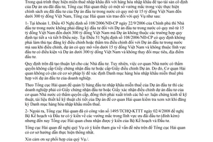 Công văn  4951/TCHQ-KTTT áp dụng chính sách ưu đãi đầu tư