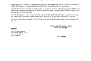 Công văn 6612/VPCP-KTN  báo cáo kết quả thống kê diện tích đất đai năm 2007