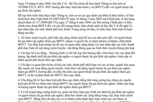 Công văn  6857/BYT-BH thực hiện BHYT đối với người thuộc hộ gia đình cận nghèo