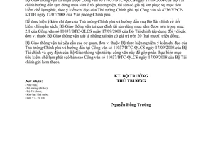 Công văn 7395/BGTVT-TC triển khai CV 11037/BTC-QLCS