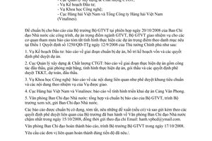 Công văn  7489/BGTVT-QLXD Chuẩn bị báo cáo Ban Chỉ đạo Nhà nước