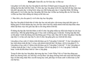 Công văn 9548/BGDĐT-GDTH hướng dẫn quản lý và tổ chức dạy học lớp ghép