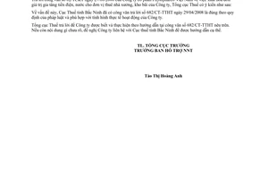 Công văn  3952/TCT-HT xuất hoá đơn giá trị gia tăng tiền điện, nước cho đơn vị thuê nhà xưởng, kho bãi