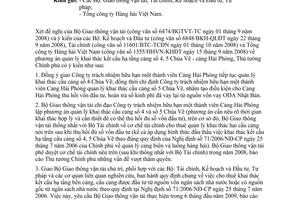 Công văn 1769/TTg-KTN phương án quản lý khai thác kết cấu hạ tầng cầu cảng số 4, 5 Chùa Vẽ - Cảng Hải Phòng