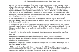 Công văn  3844/LĐTBXH-LĐTL triển khai thực hiện NĐ 111/2008/NĐ-CP