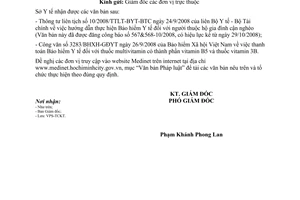 Công văn  6055/SYT-TCKT thông báo TTLT 10/2008/TTLT-BYT-BTC CV 3283/BHXH-GĐYT