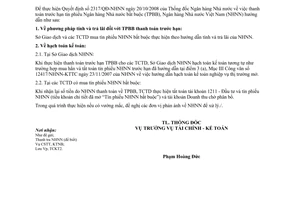 Công văn 9467/NHNN-TCKT  hạch toán tín phiếu bắt buộc thanh toán trước hạn
