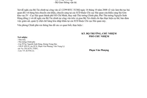 Công văn 7178/VPCP-KTTH thủ tục hải quan đối với hàng hóa chuyển cửa khẩu, chuyển cảng