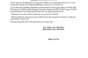 Công văn  5505/TCHQ-GSQL vướng mắc trong áp mã số  hàng hoá nhập khẩu