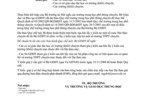 Công văn  10088/BGDĐT-GDTrH Góp ý Dự thảo Quy chế trường THPT chuyên