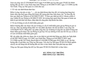 Công văn 5548/TCHQ-KTTT hướng dẫn thực hiện Thông tư 40