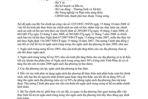 Công văn  1862/TTg-KTTH NSTW hỗ trợ kinh phí cho địa phương thực hiện các chính sách an sinh xã hội