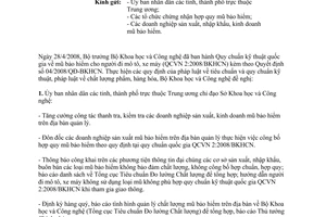 Công văn 2727/BKHCN-TĐC sản xuất kinh doanh mũ bảo hiểm