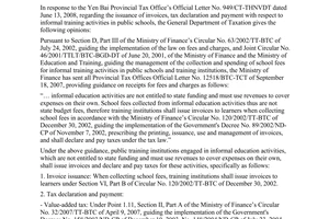 Official Dispatch No. 4078/TCT-KK of October 29, 2008, on tax policies with respect to informal education activities
