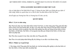 Quyết định 4811/QĐ-BHXH chức năng nhiệm vụ quyền hạn cơ cấu tổ chức Ban Thu