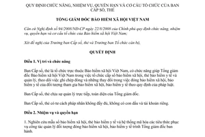 Quyết định 4798/QĐ-BHXH chức năng nhiệm vụ quyền hạn Ban Cấp sổ thẻ