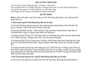 Quyết định 1453/QĐ-TTg điều chỉnh phân công Thủ tướng, các Phó Thủ tướng đứng đầu tổ chức phối hợp liên ngành