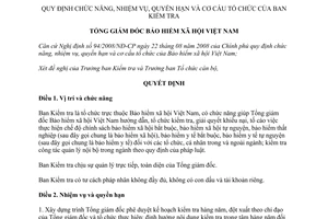 Quyết định 4797/QĐ-BHXH chức năng nhiệm vụ quyền hạn cơ cấu tổ chức Ban Kiểm tra