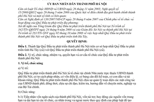 Quyết định 28/2008/QĐ-UBND thành lập và quy định chức năng, nhiệm vụ, quyền hạn, cơ cấu tổ chức của Quỹ đầu tư phát triển thành phố Hà Nội