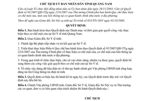 Quyết định 3299/QĐ-UBND năm 2008 danh mục và thời gian giải quyết công việc