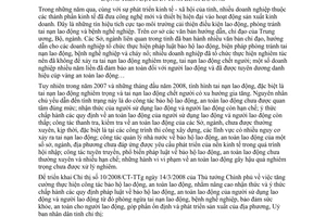 Chỉ thị 11/2008/CT-UBND tăng cường thực hiện công tác bảo hộ lao động, an toàn lao động địa bàn Bình Dương