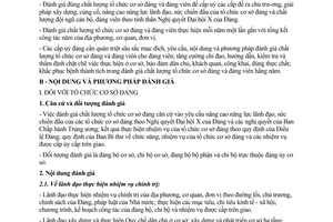 Hướng dẫn 20-HD/BTCTW đánh giá chất lượng tổ chức cơ sở đảng