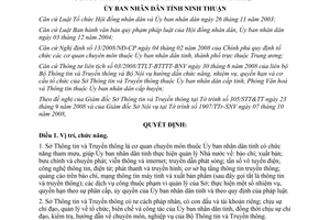 Quyết định 278/2008/QĐ-UBND quy định chức năng nhiệm vụ quyền hạn cơ cấu tổ chức