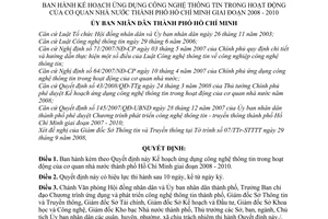 Quyết định 72/2008/QĐ-UBND kế hoạch ứng dụng công nghệ thông tin trong hoạt động của cơ quan nhà nước thành phố Hồ Chí Minh giai đoạn 2008