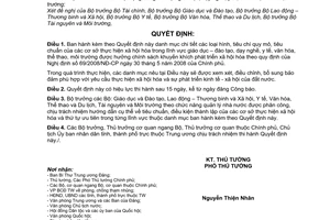 Quyết định 1466/QĐ-TTg danh mục hình,tiêu chí quy mô,tiêu chuẩn cơ sở xã hội hóa trong giáo dục – đào tạo,dạy nghề,y tế, văn hóa,thể thao,môi trường