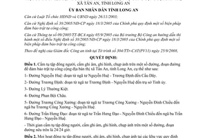 Quyết định 42/2008/QĐ-UBND bảo đảm trật tự công cộng địa bàn Tân An Long An