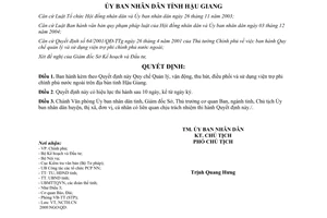 Quyết định 49/2008/QĐ-UBND thu hút điều phối sử dụng viện trợ phi chính phủ Hậu Giang