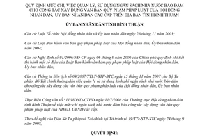 Quyết định số 88/2008/QĐ-UBND mức chi đảm bảo công tác xây dựng văn bản quy phạm