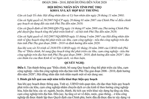 Nghị quyết số 154/2008/NQ-HĐND Quy hoạch khu cụm công nghiệp Phú Thọ 2006 2010 2020