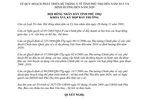 Nghị quyết 153/2008/NQ-HĐND Quy hoạch phát triển hệ thống y tế Phú Thọ