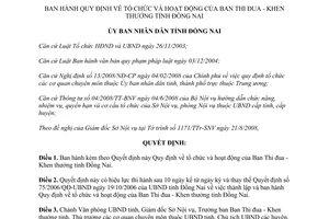 Quyết định 67/2008/QĐ-UBND hoạt động ban thi đua khen thưởng Đồng Nai