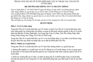 Quyết định 1528/QĐ-BTTTT chức năng, nhiệm vụ, quyền hạn và cơ cấu tổ chức Trung tâm tần số vô tuyến điện khu vực IV thuộc Cục tần số vô tuyến điện