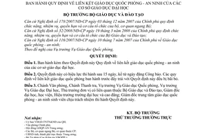 Quyết định 57/2008/QĐ-BGDĐT quy định về liên kết giáo dục quốc phòng - an ninh của các cơ Sở Giáo dục đại học