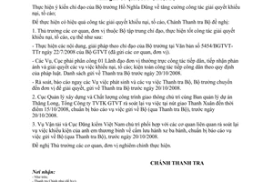 Công điện 528/CĐ-BGTVT thực hiện hiệu quả công tác giải quyết khiếu nại tố cáo