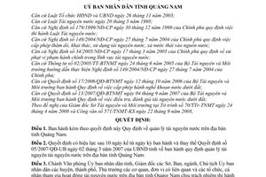 Quyết định 41/2008/QĐ-UBND quản lý tài nguyên nước
