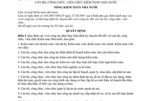 Quyết định 1331/QĐ-KTNN Quy định các vị trí công tác phải thực hiện định kỳ chuyển đổi cán bộ, công chức, viên chức Kiểm toán Nhà nước