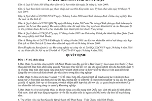 Quyết định 282/2008/QĐ-UBND chức năng nhiệm vụ quyền hạn cơ cấu Ban quản lý