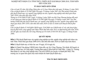 Quyết định 2376/2008/QĐ-UBND phê duyệt Danh mục các ngành công nghiệp ưu tiên