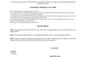 Quyết định 684/QĐ-SKHCN-KH Quy chế tổ chức và phương thức làm việc