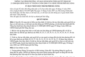 Quyết định 44/2008/QĐ-UBND sửa đổi trình tự, thủ tục tiếp nhận, giải quyết hồ sơ theo cơ chế một cửa liên thông