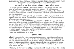 Quyết định 3213/QĐ-BNN-TC  uỷ quyền phê duyệt dự toán chi đoàn ra, đoàn vào, tổ chức hội nghị, hội thảo