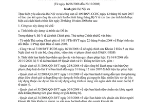 Báo cáo 1113/BC-BYT công tác cải cách hành chính 8/2008