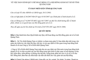 Quyết định 3441/QĐ-UBND năm 2008 Quy chế hoạt động Hội đồng Giám sát xổ số Quảng Nam