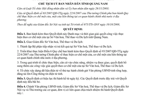 Quyết định 3451/QĐ-UBND 2008 thời gian giải quyết công việc cơ chế một cửa Sở Văn hoá Quảng Nam
